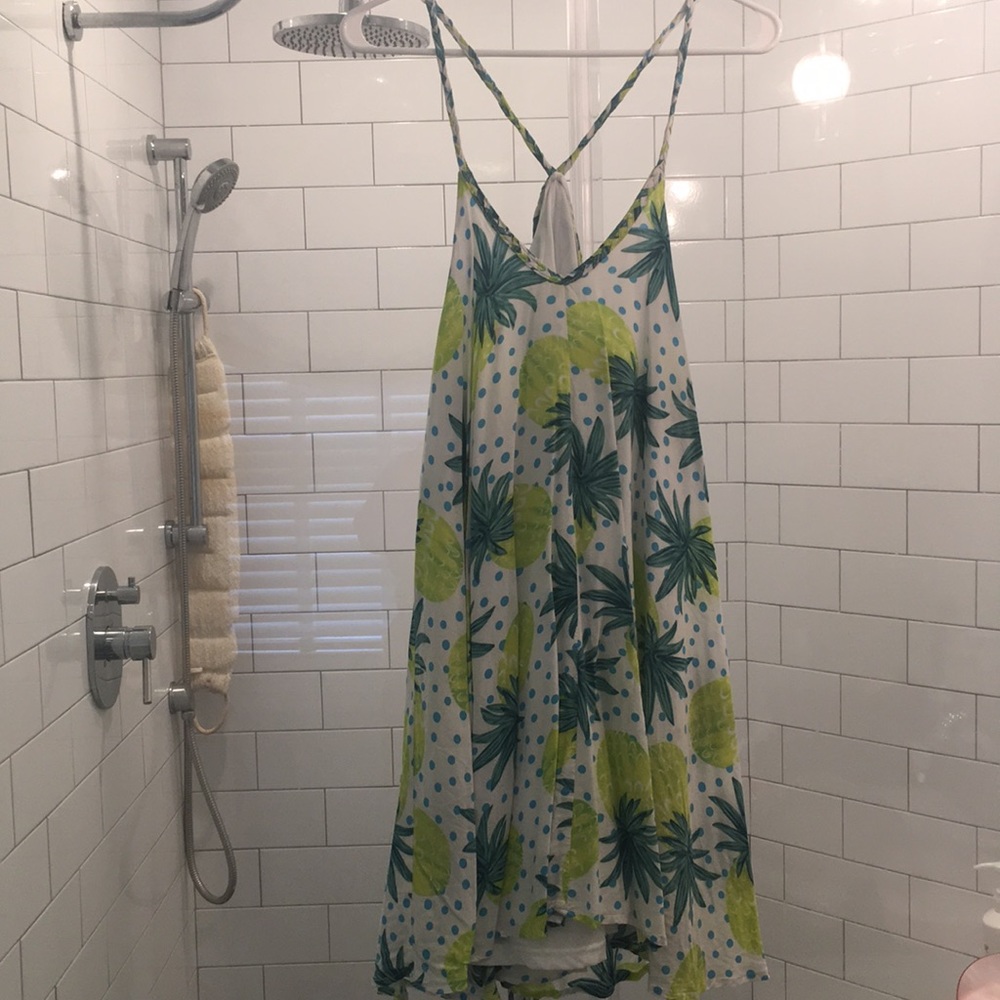 Pineapple print shift dress